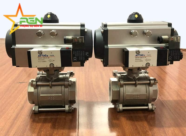 VAN BI INOX 2PC ĐIỀU KHIỂN KHÍ NÉN MẶT BÍCH
